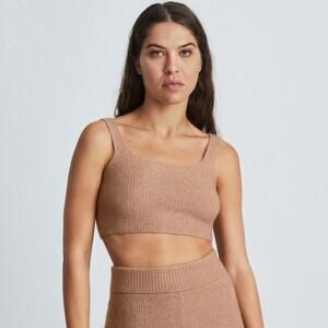 Everlane The Cozy Stretch Wool Blend Tank in Camel NWT Size XS